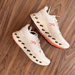 On Running Women's Sneakers in Cream and Orange